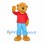 Bear Mascot Costume with Red Shirt and Blue Pants