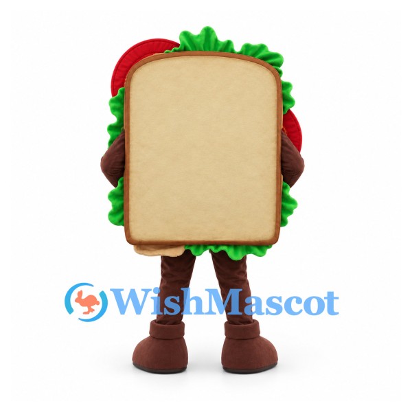 Sandwich Mascot Costume with Bread Tomato and Lettuce Details