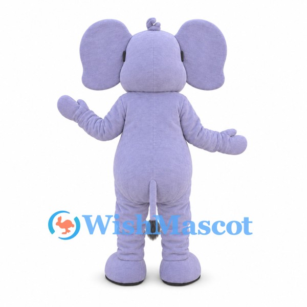 Elephant Mascot Costume in Lavender with Black Glasses