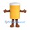 Drink Cup Mascot Costume in Yellow with White Rim