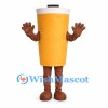 Drink Cup Mascot Costume in Yellow with White Lid
