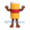 Drink Cup Mascot Costume in Yellow with Red Band