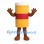Drink Cup Mascot Costume in Yellow with Red Band