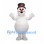 Snowman Mascot Costume with Black Top Hat and Red Nose
