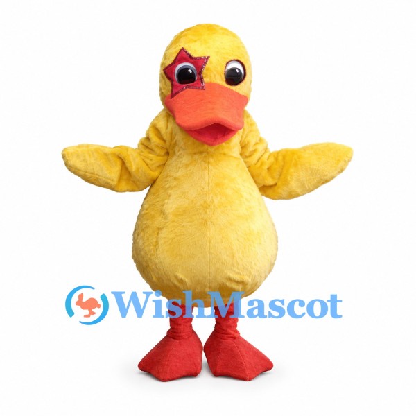 Duck Mascot Costume in Yellow with Orange Beak and Feet