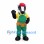 Builder Badger Mascot Costume with Green Overalls and Red Cap
