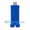 USB Flash Drive Mascot Costume in Blue with Smiling Face