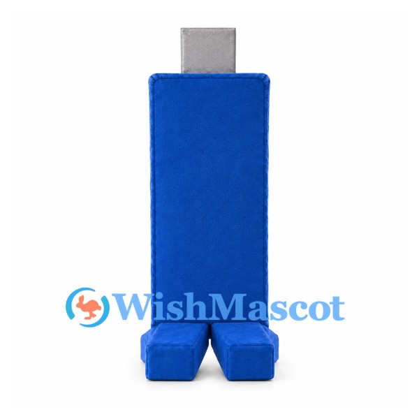 USB Flash Drive Mascot Costume in Blue with Smiling Face