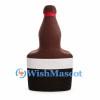 Bottle Mascot Costume in Brown with Red Neck Band