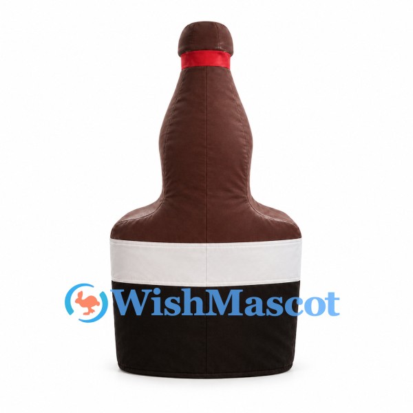 Bottle Mascot Costume in Brown with Red Neck Band