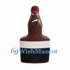 Bottle Mascot Costume in Brown with Red Neck Band
