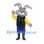 Rabbit Mascot Costume with Green Vest and Yellow Sleeves