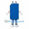 SIM Card Mascot Costume in Blue with Gold Chip Detail