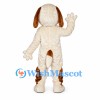 Dog Mascot Costume in Cream with Brown Patches