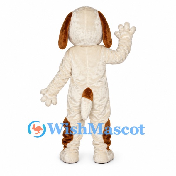 Dog Mascot Costume in Cream with Brown Patches