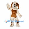 Dog Mascot Costume in Cream with Brown Patches