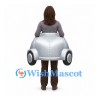 Car Mascot Costume in Silver with Open Top Wearable Design