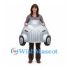 Car Mascot Costume in Silver with Open Top Wearable Design