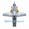 Airplane Mascot Costume in Silver with Open Cockpit Design