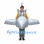 Airplane Mascot Costume in Silver with Open Cockpit Design