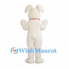 Rabbit Mascot Costume in White with Red Neck Bow
