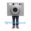 Camera Mascot Costume in Silver with Large Round Lens