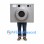 Camera Mascot Costume in Silver with Large Round Lens