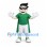 Superhero Boy Mascot Costume with Green Cape and Black Mask