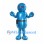 Robot Mascot Costume in Metallic Blue with Rounded Helmet