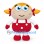 Girl Mascot Costume with Blonde Pigtails and Red Overalls