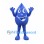 Water Drop Mascot Costume in Blue with Smiling Face