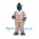 Rhino Mascot Costume with Plaid Jacket and Tan Pants