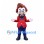 Man Mascot Costume with Curly Brown Hair and Red Jacket