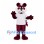 Tiger Mascot Costume in Burgundy with White Shirt and Striped Tail