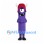 One-Eyed Monster Mascot Costume in Purple with Red Horned Hat