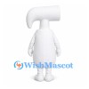 Hair Dryer Mascot Costume in White with Red Bow Tie