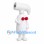 Hair Dryer Mascot Costume in White with Red Bow Tie