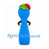 Spoon Mascot Costume in Blue with Tomato and Lettuce Headpiece