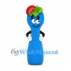 Spoon Mascot Costume in Blue with Tomato and Lettuce Headpiece