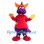 Dragon Mascot Costume in Red with Purple Snout and Colorful Spots