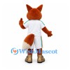 Fox Mascot Costume with White Sports Uniform