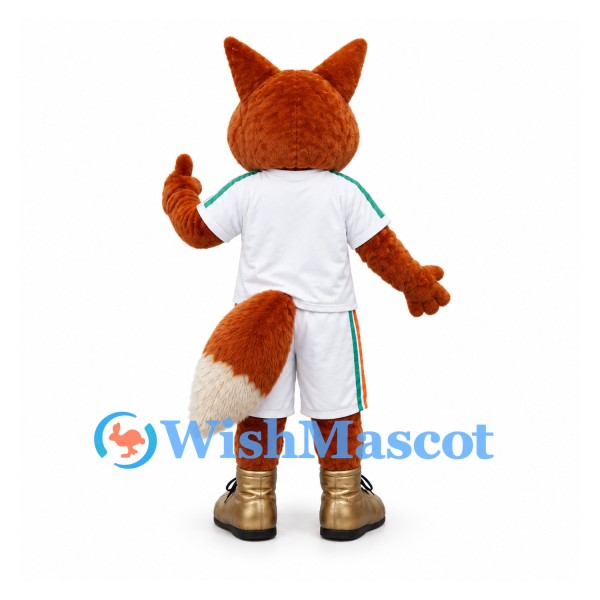 Fox Mascot Costume with White Sports Uniform