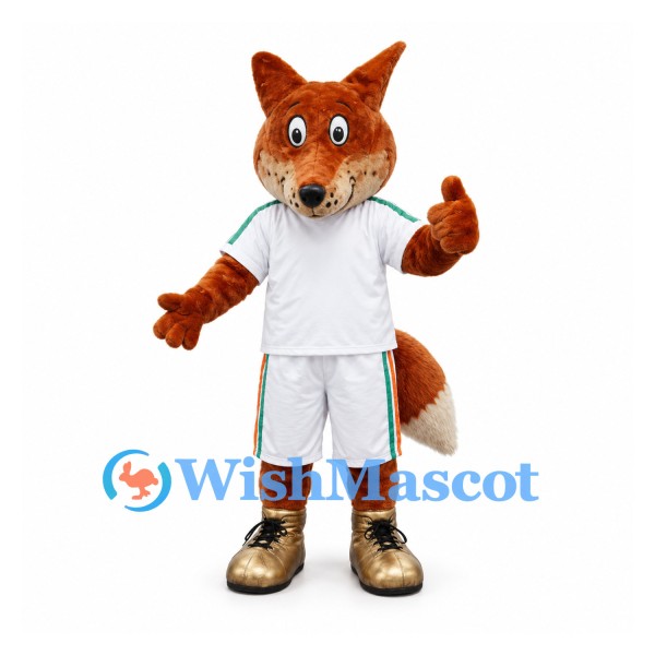 Fox Mascot Costume with White Sports Uniform