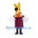 Rabbit in Hat Mascot Costume in Yellow with Purple Top Hat and Red Bow Tie