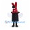 Rabbit in Hat Mascot Costume in Red with Black Top Hat and Spotted Bow Tie