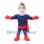 Superhero Mascot Costume with Blue Suit and Red Cape
