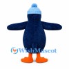 Penguin Mascot Costume in Navy Blue with Light Blue Beanie