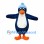 Penguin Mascot Costume in Navy Blue with Light Blue Beanie