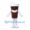Coffee Cup Mascot Costume in Brown with White Lid and Gloves