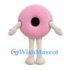 Pink Ball Mascot Costume with Round Mouth and Cream Limbs